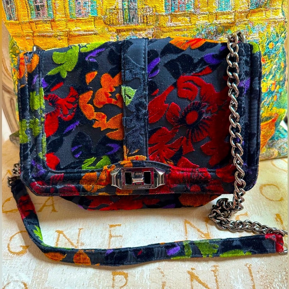 Gorgeous Velvet Rebecca Minkoff Love Floral Crossbody Gently Loved RARE FIND!